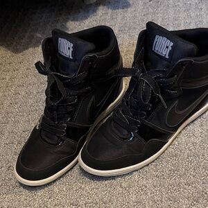 Nike Force1 Women's Black High-Top Sneakers